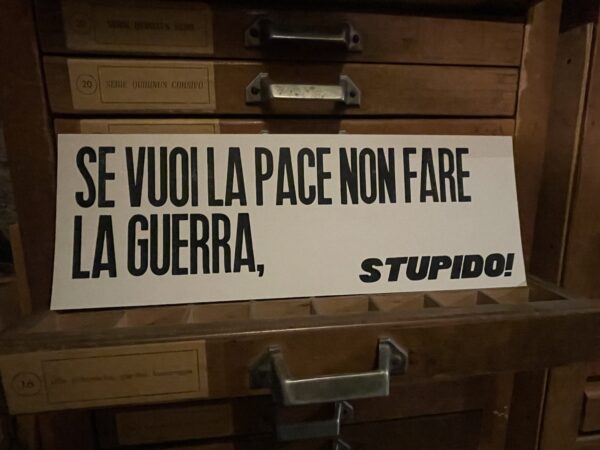 Se vuoi la pace, non fare la guerra. Stupido!